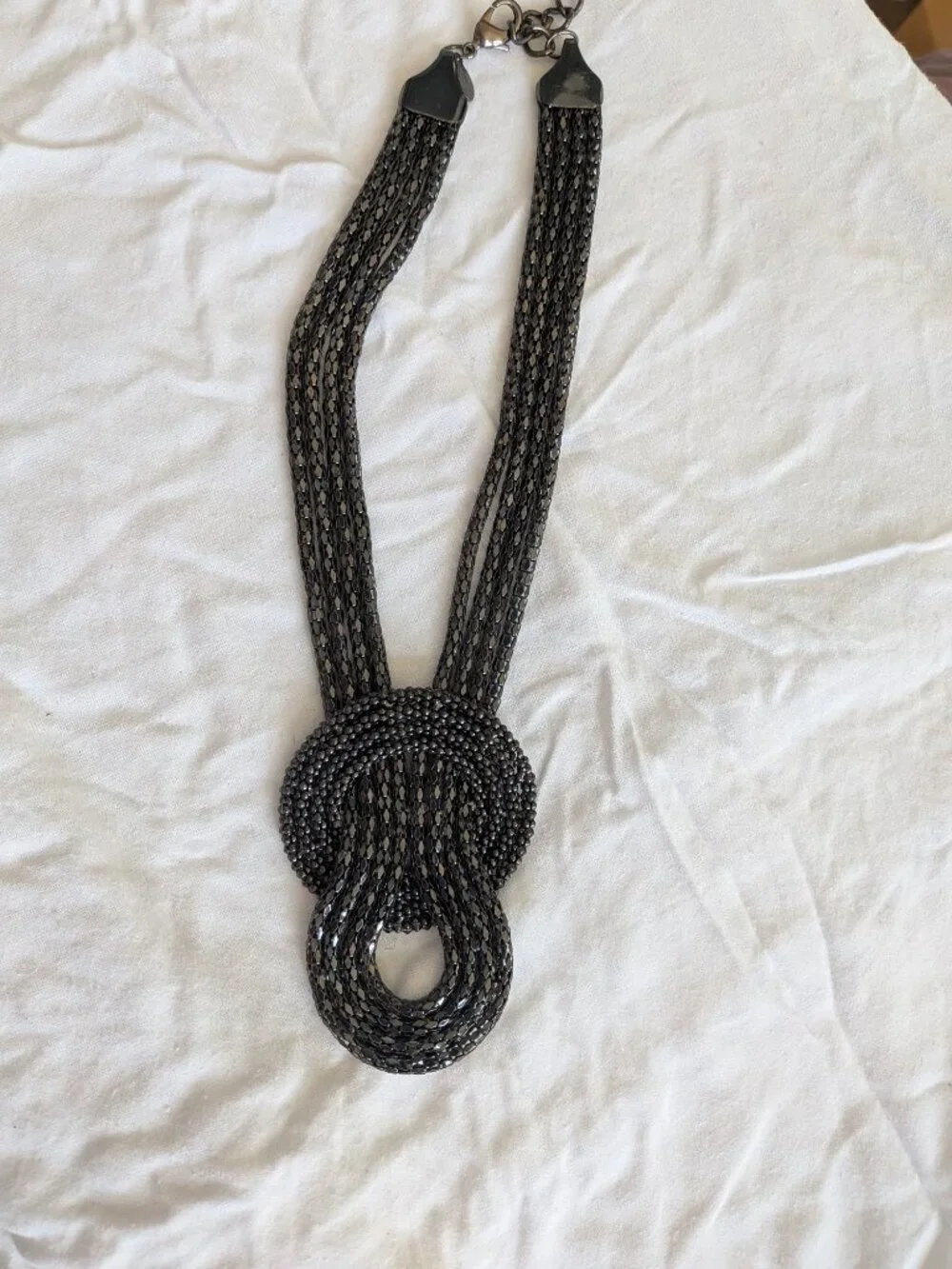 🌸 Express Charcoal Snake-chain Matinee Length Necklace